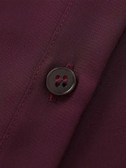 Women Burgundy Blouse | Lapel Bowknot Decorated Drape | Long Sleeve Slim Waist Shirt