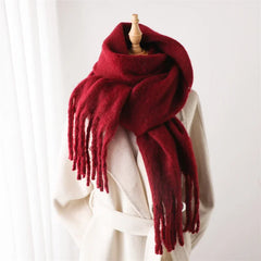 Women Warm Winter Cashmere Scarf | Thick Soft Tassel Shawl | Long Poncho | Echarpe | Pashmina
