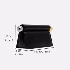 Women Leather Rolled-Up Clutch Bag | Versatile | Folding Clutch | Chain Single-Shoulder Bag | Crossbody Bag