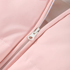 Women Pink Ski Wear Jumpsuit | Long Sleeve | Hoodie | Wide Leg Jumpsuit | Winter | Thick | Warm