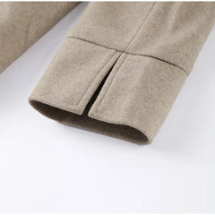 Women Shawl Collar Woolen Coat With Belt | Loose Long Sleeve | Overcoat | Winter Coat