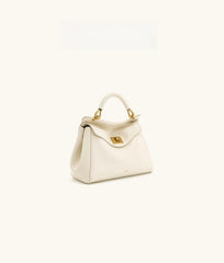 Women Leather Pillow Bag | Lock Clasp Handbag | Small Handbag | Shoulder Bag | Crossbody Bag