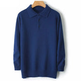 Men Merino Wool Polo Pullover