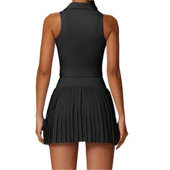 Women Sleeveless Tennis Suit | T-shirt Yoga Set 2PCS | Sports Gym Breathable Material
