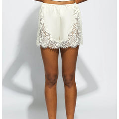 Women Satin Lace Trim Shorts | Boxer Shorts | Loungewear | Silk