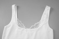 Women Lace Trim Tank Top | V-Neck | Crop Top | Y2k