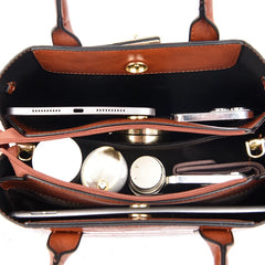 Women 3-layer Leather Handbag | Shoulder Bag