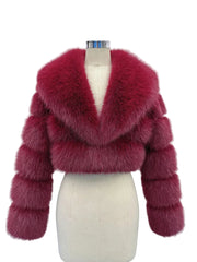 Women Fluffy Cropped Fur Coat | Winter Street Style Fur Jacket