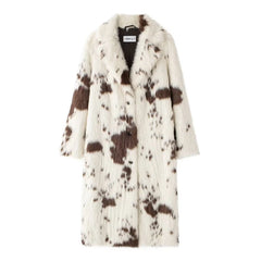 Women Winter Animal Print Fur Coat | Thick Warm Long Coat