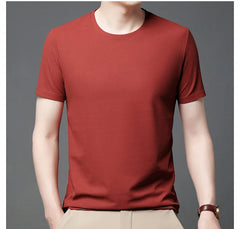 Men Waffle Round Neck Short Sleeve T-shirt | Summer Top