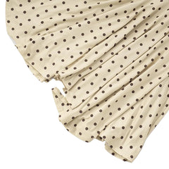 Women Polka Dot Long Skirt | Sleeveless Vest Top | Pleated Skirt Set | Office Dress Set
