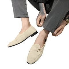 Men Suede Genuine Leather Shoes | Buckle Loafers | Moccasins | Light Comfortable