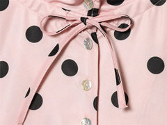 Women Polka Dot Jacket | Long Sleeve | Loose Coat