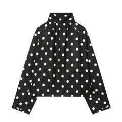 Women Polka Dot Jacket | Long Sleeve | Loose Coat