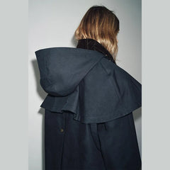 Women Removable Hooded Coat | Loose | Long Jacket | Casual Waterproof Trench Coat | Cape Jacket