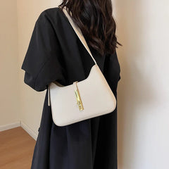 Women Metallic Decor Leather Crossbody Bag