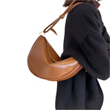 Women Large Capacity Leather Saddle Crossbody Bag