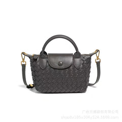 Women Woven Shoulder Bag | Small Dumpling Bag | Bucket Bag | Crossbody Bag | Lunch Box Bag