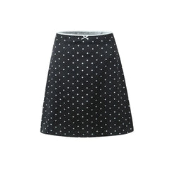 Women Polka Dot Print Top | Two-piece Set | Halter Neck Vest Top | Low Waist Skirt