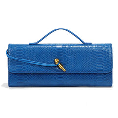 Women Luxury Design Top-Handle Leather Bag | Long Purse | Crocodile Pattern Bag