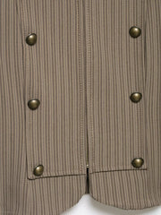 Women Short Coat | Spring | Striped Short Blazer | Long Sleeves | Napoleon Jacket