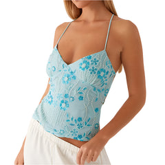 Women Sequin Halter Crop Top | Pearl Embellished Cami Top | Summer Glitter Rhinestone Camisole Tank Top