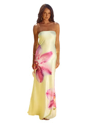 Women Flower Printed Summer Dress | Elegant Maxi Long Dress | Strapless | Backless Bodycon | Vestidos