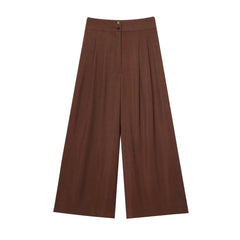 Women Sleeveless V-Neck Top With Belt Straight Pants Set | Top Trouser Suit | 2 Piece Set