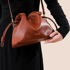 Women Leather Crossbody Bucket Bag