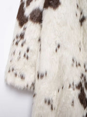Women Winter Animal Print Fur Coat | Thick Warm Long Coat