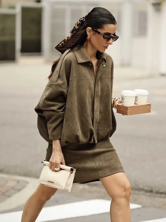 Women Vintage Oversize Bomber Jacket | Loose Jacket