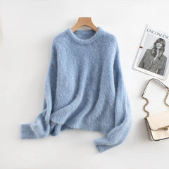 Women Alpaca Sweater | O-Neck | Loose | Knitted Pullover | Winter Sweater