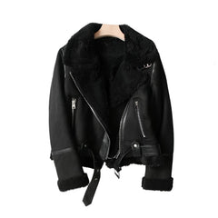 Women Brown Vintage Fur Jacket | Lapel Long Sleeves Winter Outwear