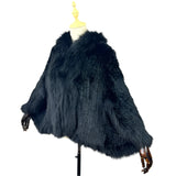 Women Genuine Fur Shawl Coat