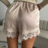 Women Satin Lace Trim Shorts | Boxer Shorts | Loungewear | Silk
