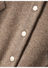 Women Argyle Cashmere Knitted Cardigan | Diamond Check Sweater | Wool