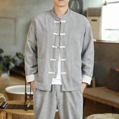 Men Tracksuit | Spring | Corduroy Two-Piece Set | Casual Jacket | Vintage