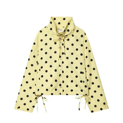 Women Polka Dot Jacket | Long Sleeve | Loose Coat