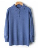 Men Merino Wool Polo Pullover