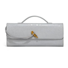 Women Luxury Design Top-Handle Leather Bag | Long Purse | Crocodile Pattern Bag