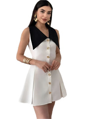 Women V-Neck Mini Dress | Sleeveless | Summer | Elegant | Party Dress