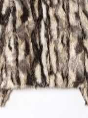 Women Vintage Loose Fur Coat | Stand Collar | Long Sleeve | Winter Furry Warm Coat