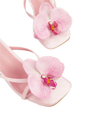 Women Square Toe Flower Heels | Flora | Sandals | Summer | Vacation