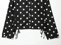 Women Polka Dot Jacket | Long Sleeve | Loose Coat