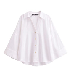 Women Casual Loose Top | Wide Sleeve Shirt | Summer Minimalist Holiday Top