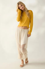 Women Loose Fit Bloomers Cropped Pants | High Waist | Floral Lace | Lantern Trousers