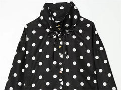 Women Polka Dot Jacket | Long Sleeve | Loose Coat