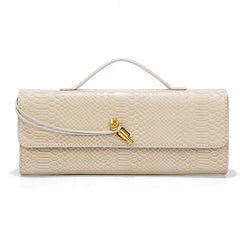 Women Luxury Design Top-Handle Leather Bag | Long Purse | Crocodile Pattern Bag