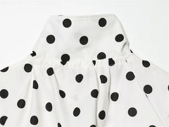 Women Polka Dot Jacket | Long Sleeve | Loose Coat