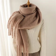 Women Warm Winter Cashmere Scarf | Thick Soft Tassel Shawl | Long Poncho | Echarpe | Pashmina